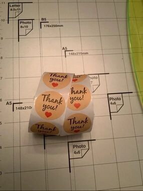 89, 1 in Thank You Gold Circle Sticker Roll - Pack of Adhesive Labels